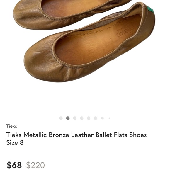 Tieks Metallic Bronze Leather Ballet Flats Shoes Size 8 - Picture 11 of 12